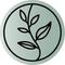 Logo Aroma Bano con foglia stilizzata simbolo di aromaterapia e benessere naturale