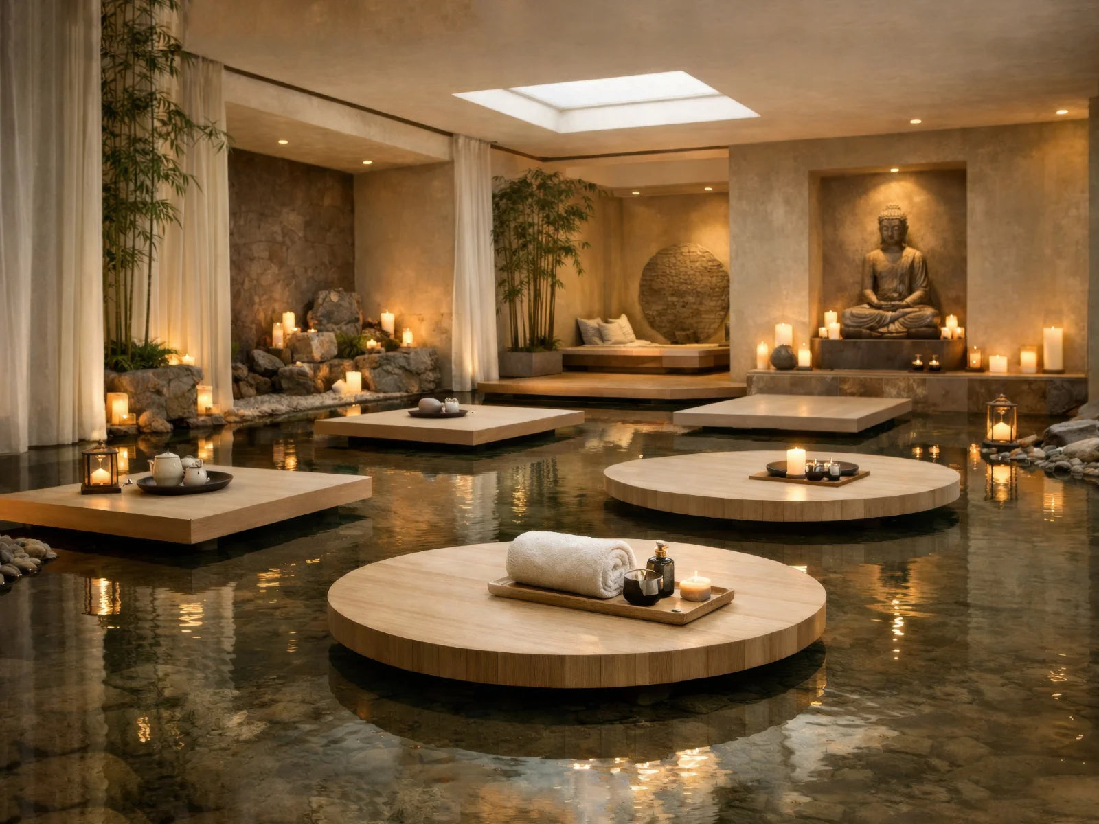 Rituale di benessere in spa con aromaterapia e atmosfera rilassante