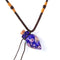 Collana per aromaterapia in vetro blu scuro con pendente diffusore per oli essenziali Aroma Bano
