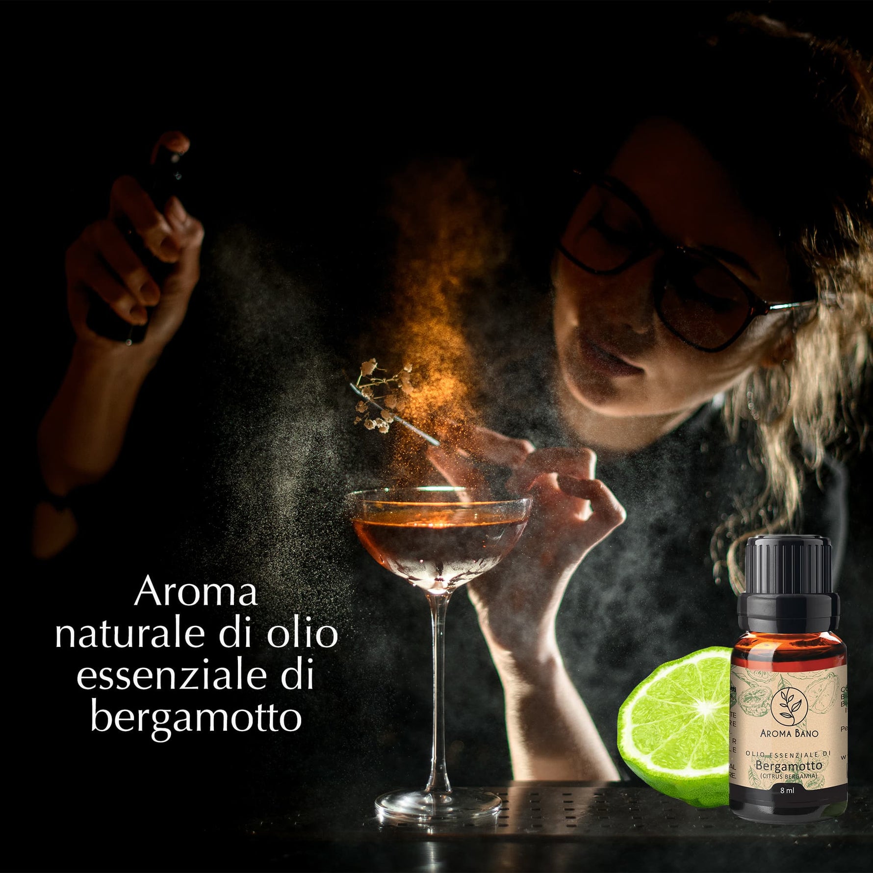 Aroma naturale di olio essenziale di bergamotto utilizzato per cocktail