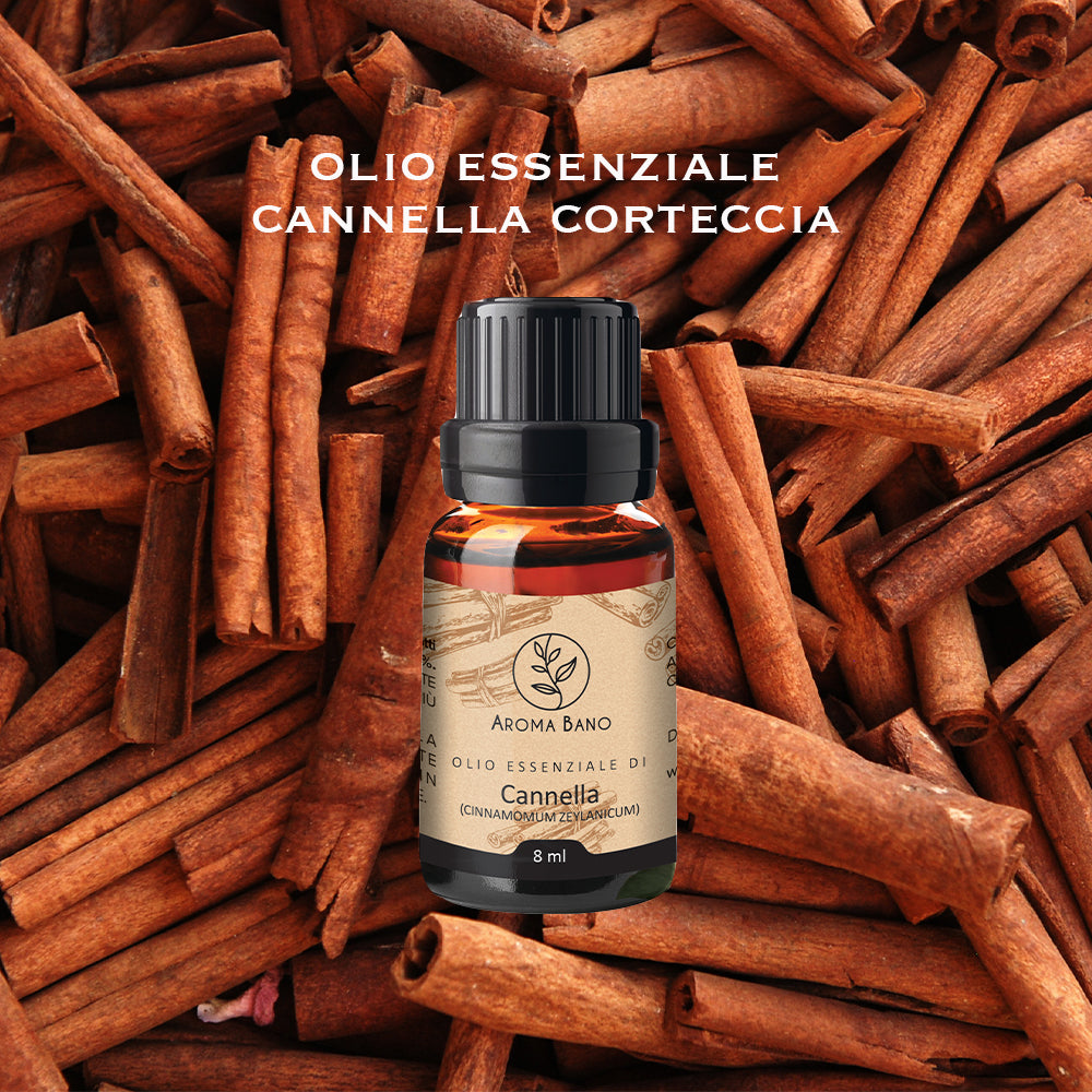 Olio essenziale di cannella corteccia Aroma Bano su bastoncini di cannella naturali