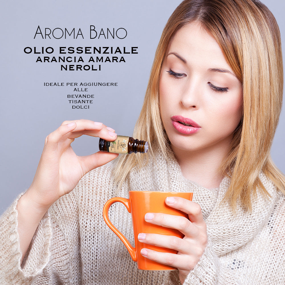 Olio essenziale di Neroli Aroma Bano utilizzato per aromatizzare bevande calde e tisane