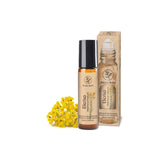 Confezione del roll-on all’elicriso Aromabano con packaging naturale